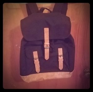 (SOLD) Simple Black Canvas Backpack